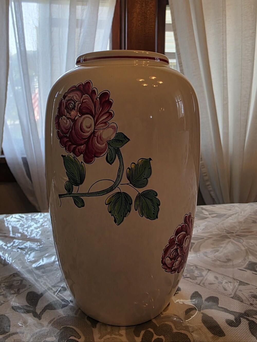 Tiffany & Co. 'Strasbourg Flowers' Portugal Ceramic Vase - Vintage Hand-Painted